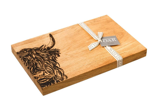 Serveerplank Schotse Hooglander - 30x20 - Schots Eikenhout - Scottish Made by MoodCompanyNL