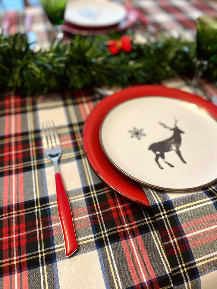 MoodCompanyNL - Servetten Tartan Wit (40x40cm) - 40x40 - 2 stuks! - Katoen - Mood Company - 6151205775751