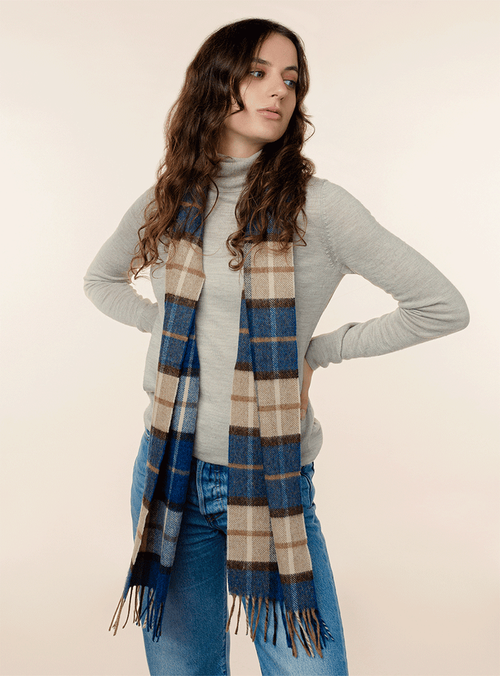 MoodCompanyNL - Sjaal Winchester Cobalt - Meriono Lamswol - 25 x 190 - Bronte by Moon Scotland - 6095655246280