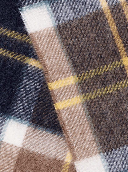 MoodCompanyNL - Sjaal Woodhouse Blauw Geel (Denim Yellow) - Meriono Lamswol - 25 x 190 - Bronte by Moon Scotland - 6095632494420