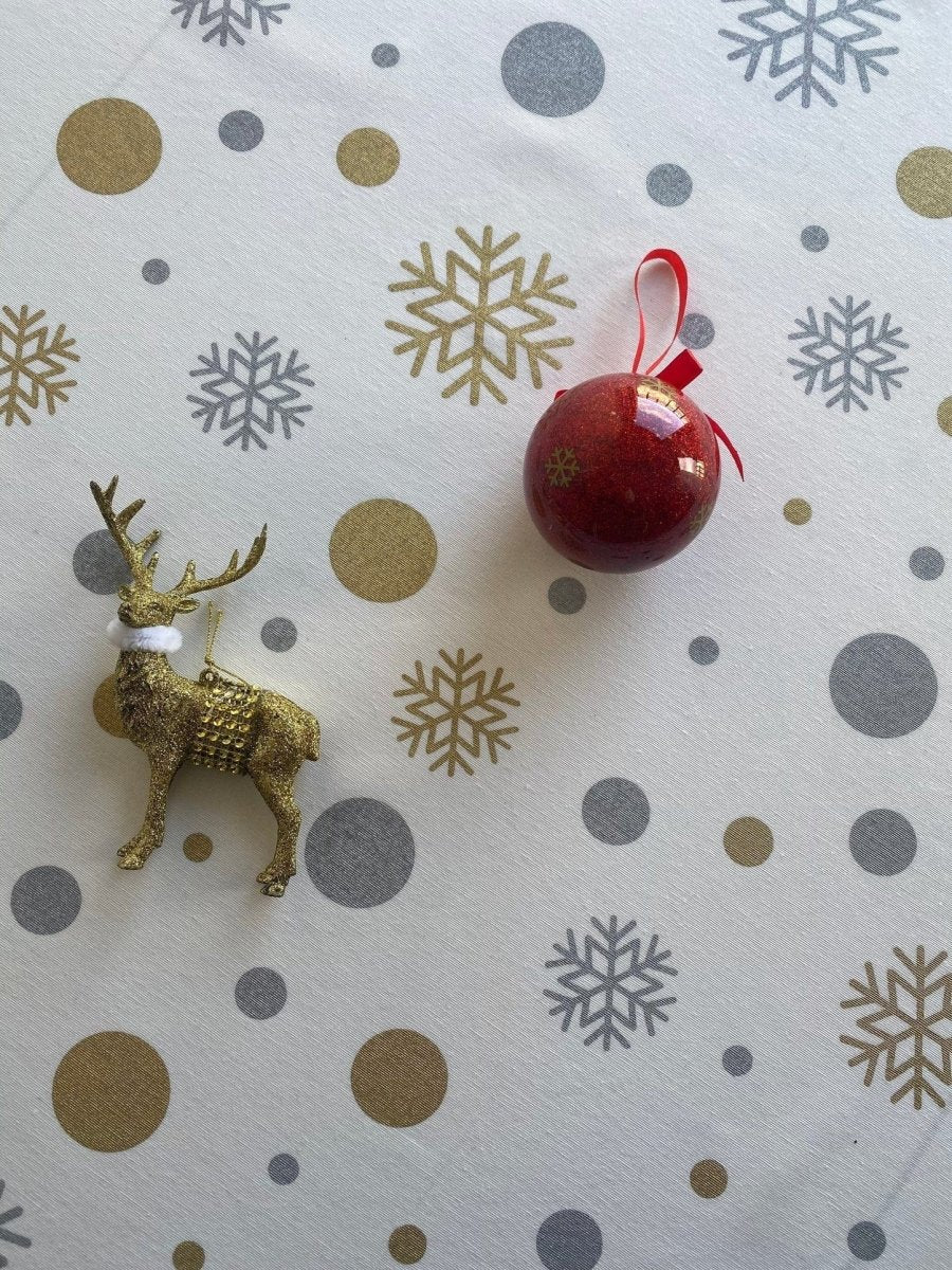 MoodCompanyNL - Tafelkleed Sneeuwvlokje Wit Large - 140x220 - Katoen - Mood Company - 6095637298276