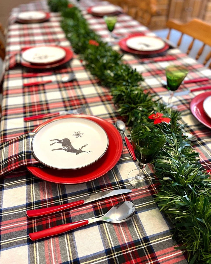 MoodCompanyNL - Tafelkleed Tartan Wit Medium Medium - 120x140 - Katoen - Mood Company - 6151205594536