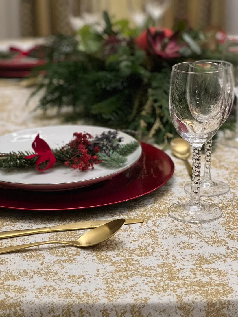 MoodCompanyNL - Tafelkleed Wit met Goud XL - 140x300 - Katoen - Mood Company - 6095632428432