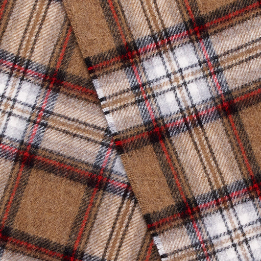 Mood Company - Sjaal Tartan Camel Stewart - Merino Lamswol - 25 x 190 - Bronte by Moon