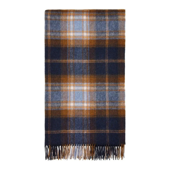 Plaid Winterton Merino Blauw - Merino Lamswol - 140x185 - Bronte by Moon Scotland by MoodCompanyNL