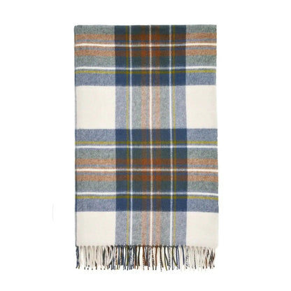 Plaid Tartan Muted Blue Stewart - Merino Lamswol - 140x185 - Bronte by Moon Scotland by MoodCompanyNL