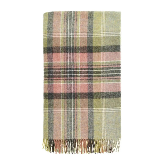 Plaid Kintyre Groen - Shetland Lamswol - 140x185 - Bronte by Moon Scotland by MoodCompanyNL