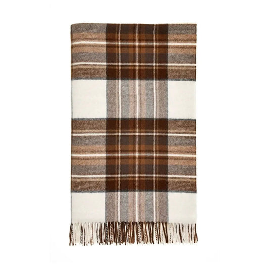 Plaid Tartan Natural Dress Stewart - Merino Lamswol - 140x185 - Bronte by Moon Scotland by MoodCompanyNL