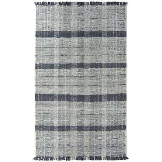 Mood Company - Vloerkleed Origins Highland Check Marineblauw - Gerecycled Polyester - 80x150 - Phoenox Textiles UK - 5026134517462