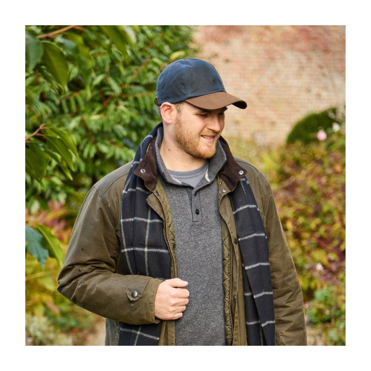 Mood Company - Wax Baseball Cap Blauw – Waxed Cotton Pet met Leren Klep (Made in UK) - 5060445891361