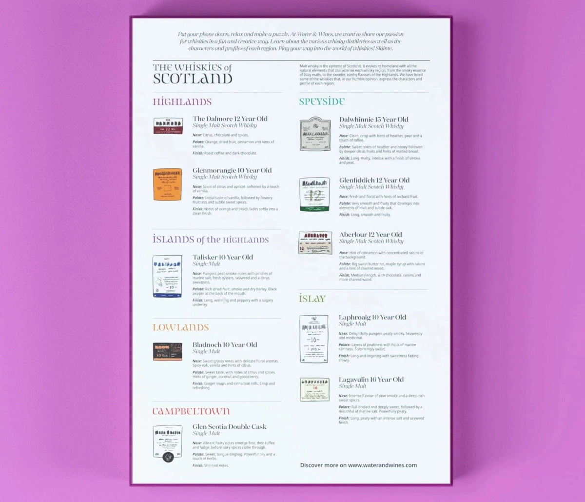 MoodCompanyNL - Whisky puzzel Scotland - 1000 stukjes - 14+ - Water & Wines Sweden - 735011880214