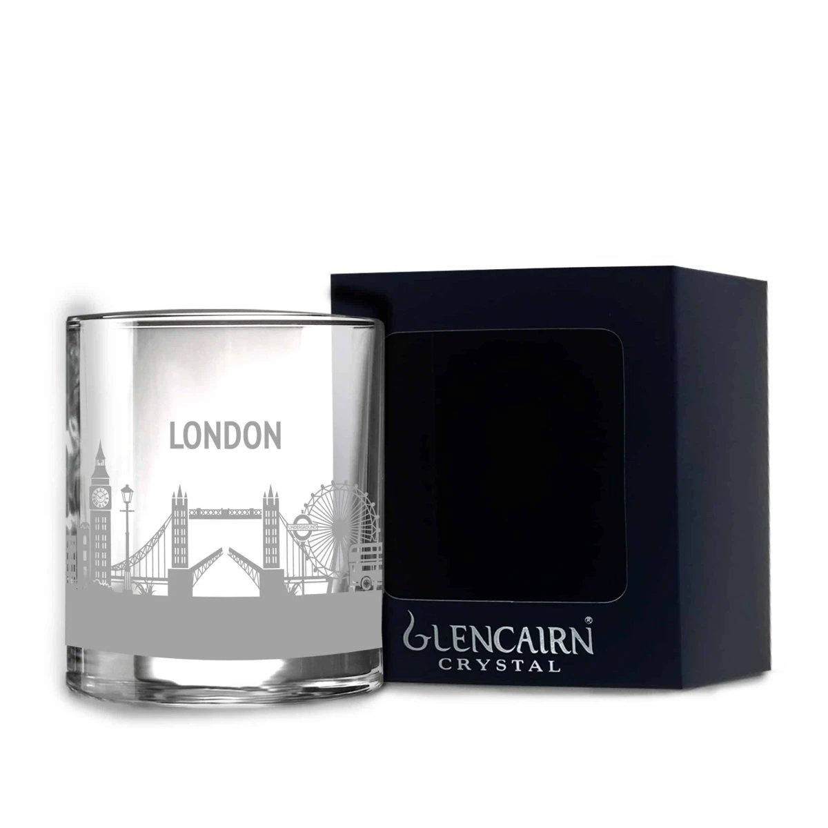 Whiskyglas Skyline Londen - Gegraveerd - Glencairn Crystal Scotland by MoodCompanyNL