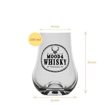 Mood Company - Whiskyglas 'Whisky Taster' met logo - 100 ml - proefglas - 5 +1 Gratis - Groothandelsverpakking - Mood4Whisky - 6151208910920