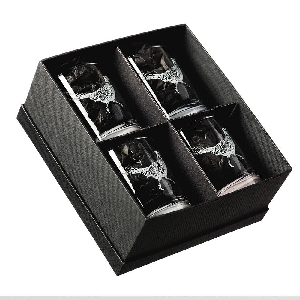 MoodCompanyNL - Whiskyglazen Gegraveerd met Fazant 4 stuks - Just Slate Company Scotland - 5060718710528