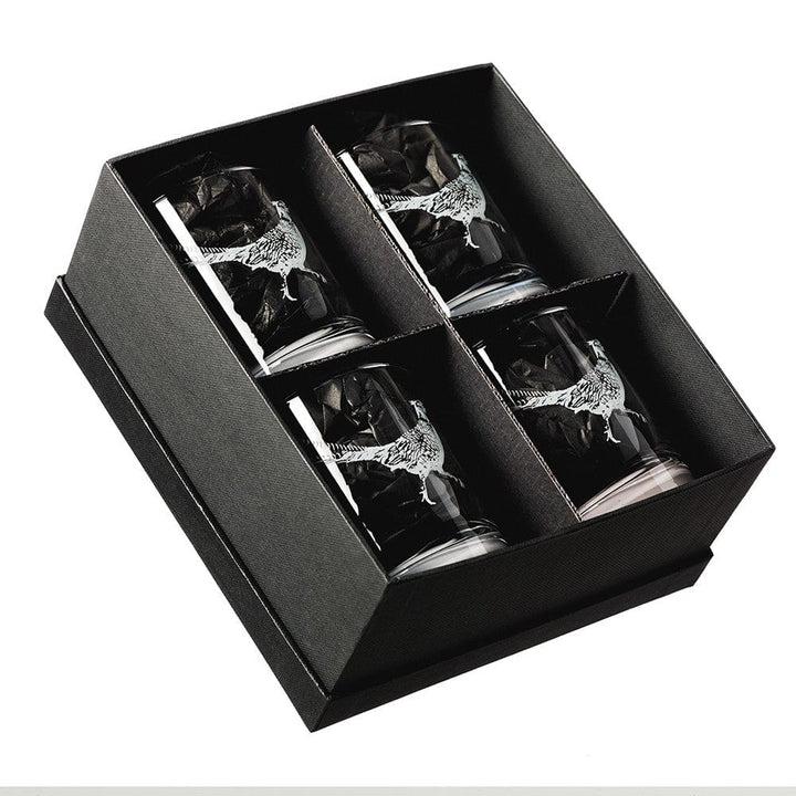 MoodCompanyNL - Whiskyglazen Gegraveerd met Fazant 4 stuks - Just Slate Company Scotland - 5060718710528