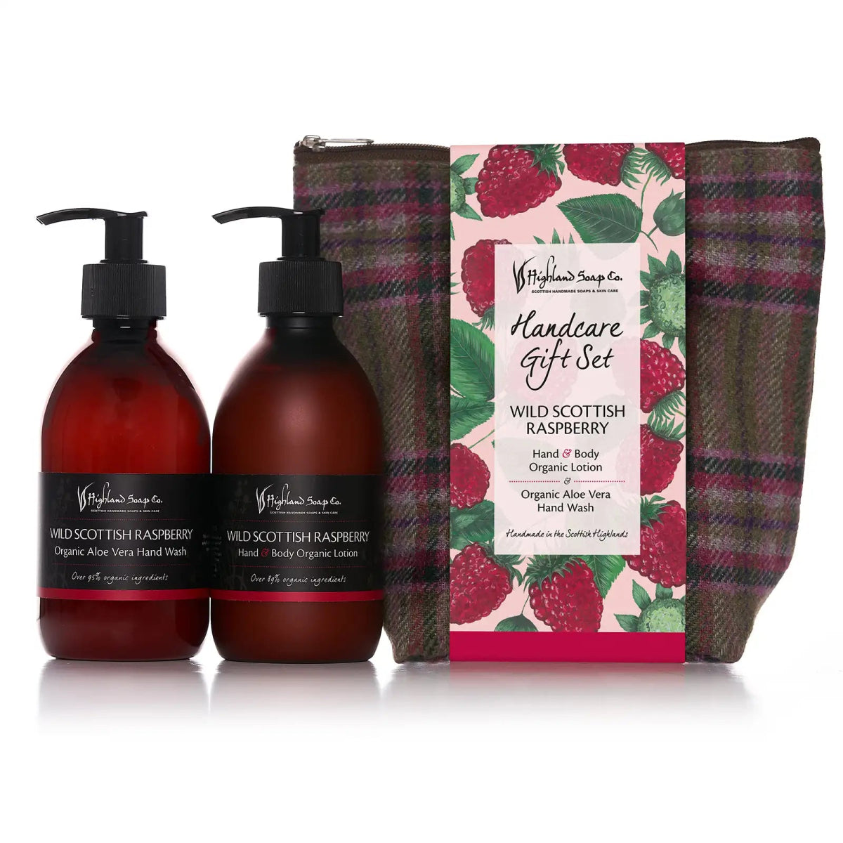 MoodCompanyNL - Wild Scottish Raspberry – Fruitig & Zoet - Cadeauset Handverzorging – Handzeep, Lotion & Tas - 5060614510260
